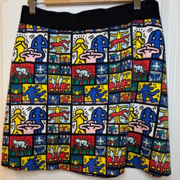 Alice + Olivia Keith Haring print multicolored mini skirt, size 12 - Picture 4 of 6